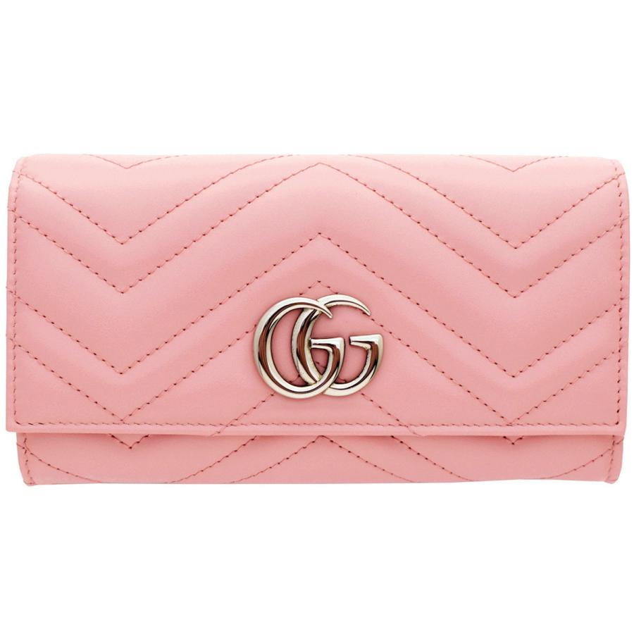 現行・美品　グッチ　二つ折り財布　ジャンボGG　エンボス　マーモント　レディース 現行・美品 グッチ 二つ折り財布 ジャンボGG エンボス マーモント