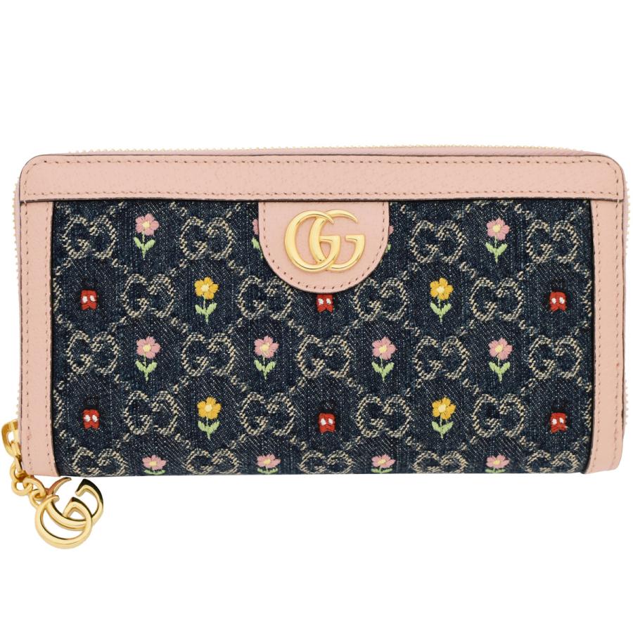 グッチ 財布 GUCCI ラウンドファスナー長財布 レディース GGデニム