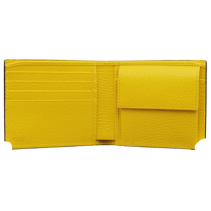 GUCCI 二つ折り財布 イエロー GUCCI グッチ財布 二つ折り財布 メンズ ブラック×イエロー