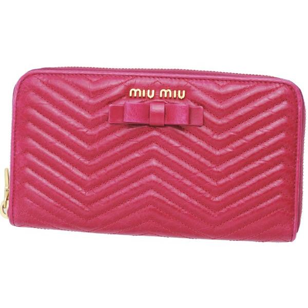 miu miu財布 ミュウミュウ ラウンドファスナー長財布 リボン VIT miu miu財布 ミュウミュウ ラウンドファスナー長財布 リボン VIT