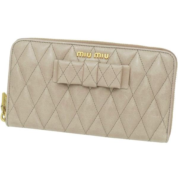 miu miu（ミュウミュウ） miu miu財布 ラウンドファスナー長財布 