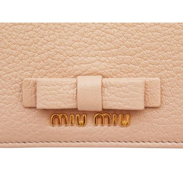 miu miu財布 ミュウミュウ 二つ折り財布 リボン MADRAS BICOLORE