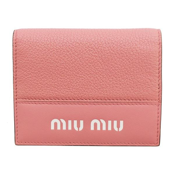 miu miu財布 ミュウミュウ 二つ折り財布 MADRAS+CITY CAL 5MV204 