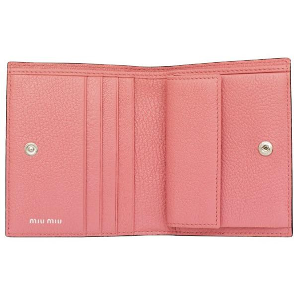 miu miu財布 ミュウミュウ 二つ折り財布 MADRAS+CITY CAL 5MV204 