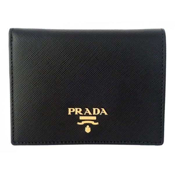 プラダ財布 PRADA 二つ折り財布 メンズ SAFFIANO METAL 1MV204 ブラック :p-162:brandream - 通販