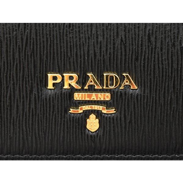 新品同様 プラダ 1MV204 ヴィッテロムーヴ レザー ブラック 二つ折り財布 黒 1081【中古】PRADA PRADA（プラダ） 財布 折財布 二つ折り アウトレット 1mv204vimotr
