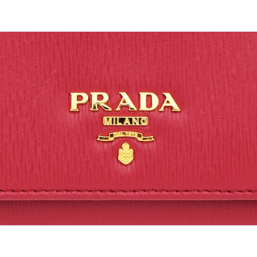PRADA プラダ VITELLO MOVレザーコンパクトウォレット 三つ折り財布 1MH176 ピンク PRADA（プラダ） 財布 サフィアーノ SAFFIANO MULTIC コンパクト