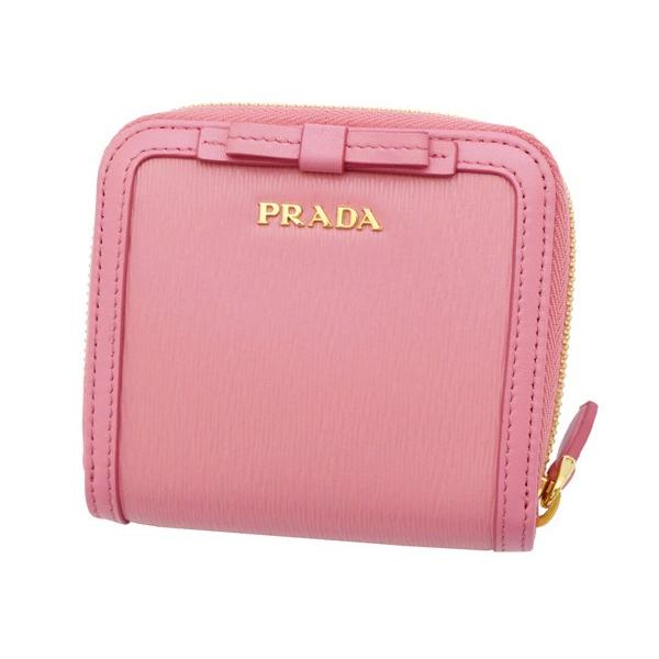 PRADA（プラダ） プラダ財布 二つ折り財布 レディ−ス リボン VITELLO