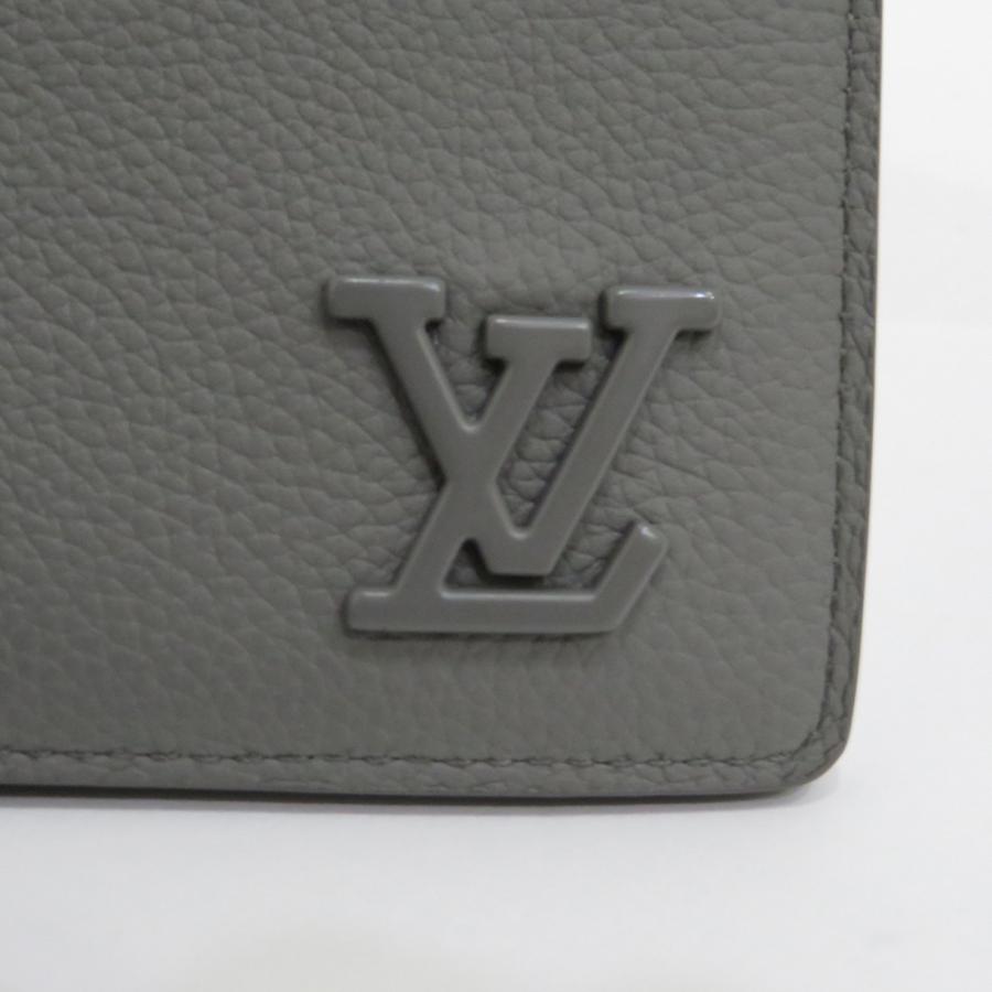 中古 美品 ルイヴィトン 財布 ポルトフォイユ ミュルティプル アエログラム  Aランク M81026 グレー イニシャル LOUISVUITTON あすつく【送料無料】【西神店】｜brandritz｜05