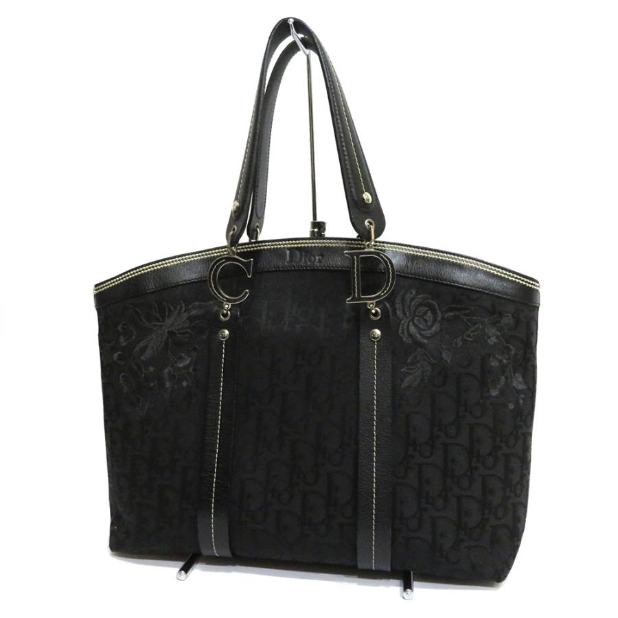 最安挑戦 中古 ディオール トートバッグ トロッター Abランク キャンバス ブラック シルバー金具 花柄刺繍 あすつく 送料無料 西神店 トートバッグ あすつく 利用する Www Oroagri Eu