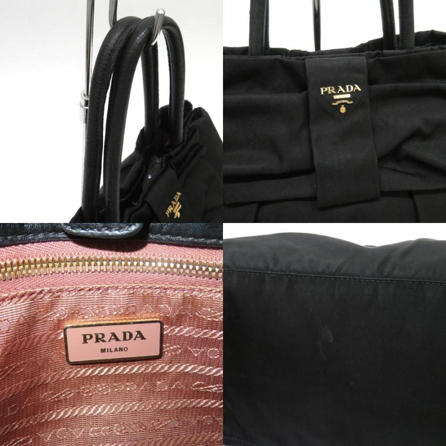 中古 プラダ ナイロン リボン トートバッグ ABランク ナイロン 黒 ブラック PRADA レディース あすつく【送料無料】【西神店】｜brandritz｜07