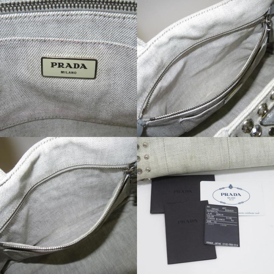 中古 プラダ ビジュー デニム カナパ 2WAYバッグ Bランク B2642O グレー PRADA レディース あすつく【送料無料】【西神店】｜brandritz｜11