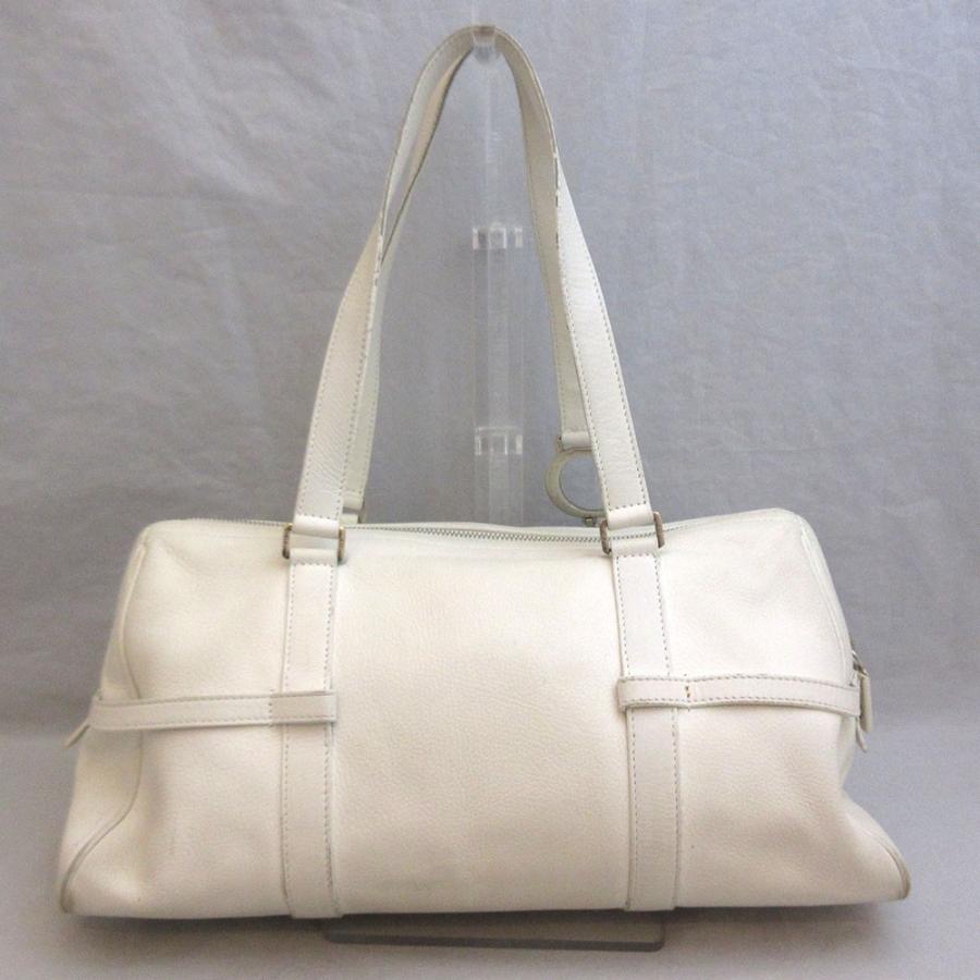 在庫一掃 クリスチャンディオール ミニボストン ホワイト 白 ハンド ショルダー シルバー金具 Bランク レディース カーフ Christiandior あすつく 中古 六甲道店