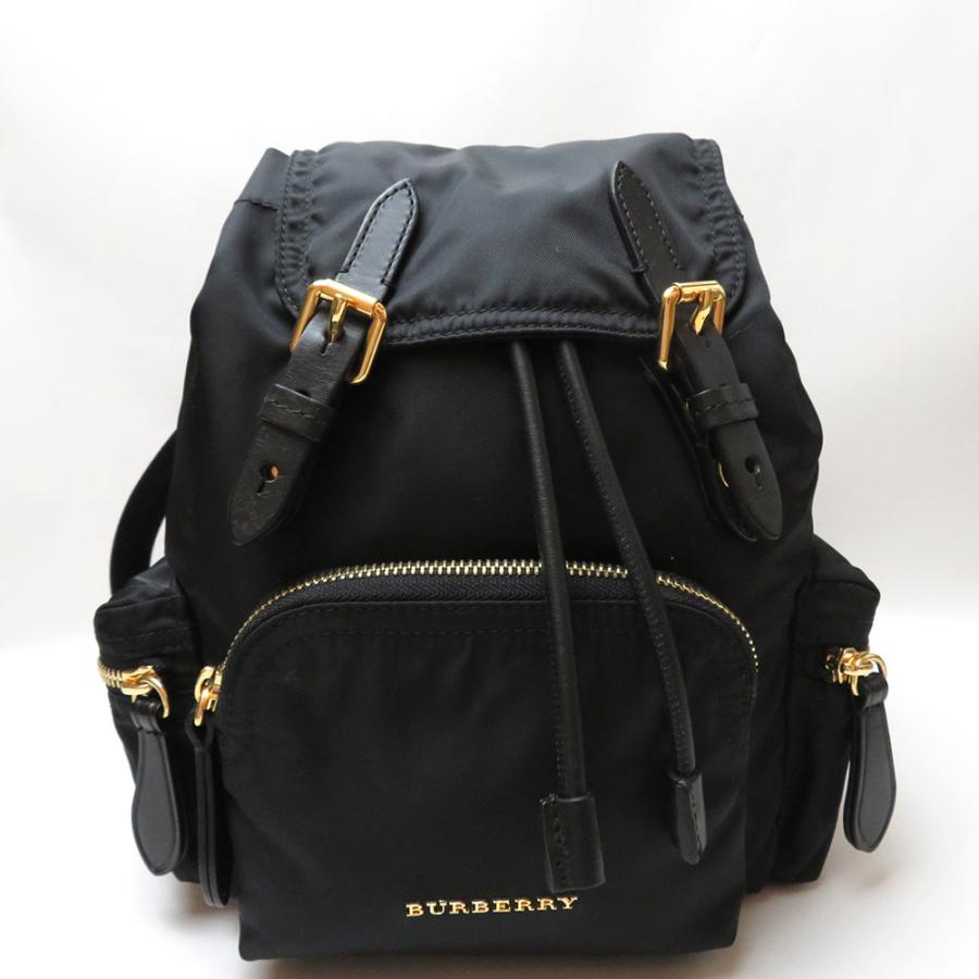 中古 ファッション バーバリー バッグ バックパック ナイロン Aランク 黒 ブラック 黒 リュック バックパック レディース