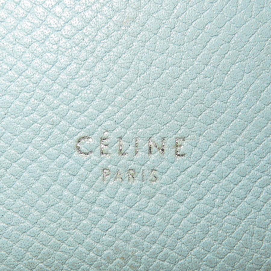 公式  セリーヌ 財布 レザー Bランク 二つ折り 水色 ブラウン バイカラー CELINE レディース あす楽【送料無料】【三田店】