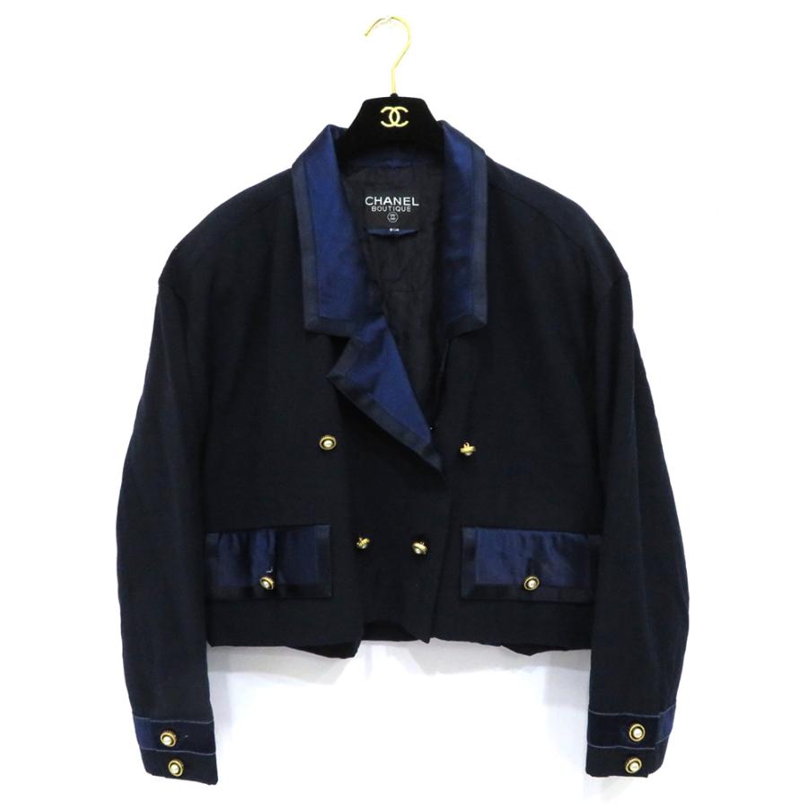 CHANEL シャネル テーラードジャケット ネイビーゴールドボタン CHANEL シャネル テーラードジャケット ネイビーゴールドボタン