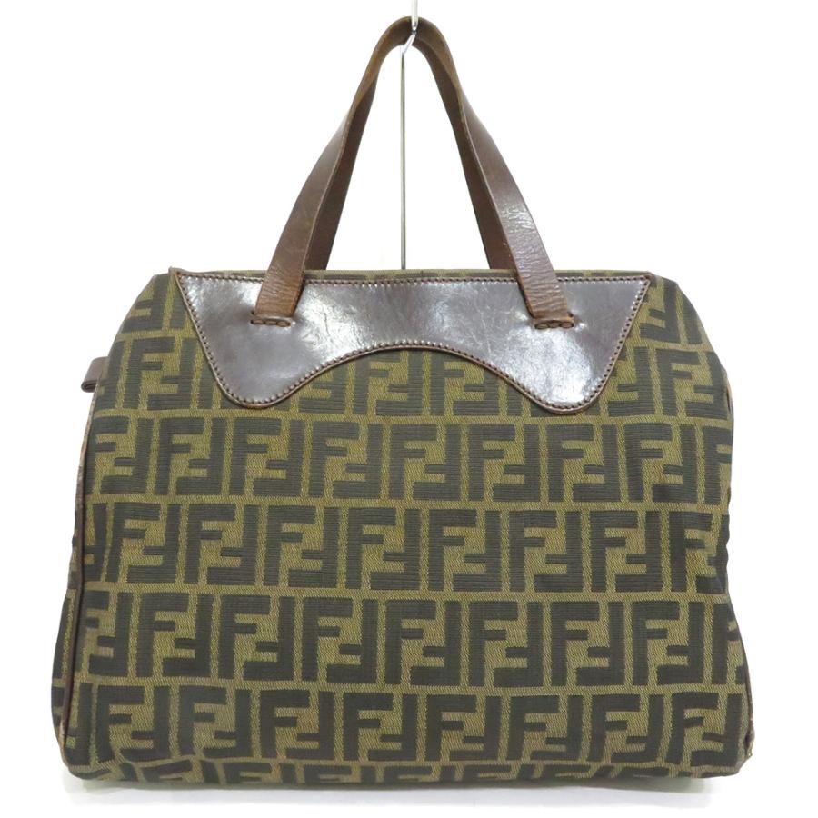 中古 フェンディ トートバッグ ハンドバッグ キャンバス レザー B  