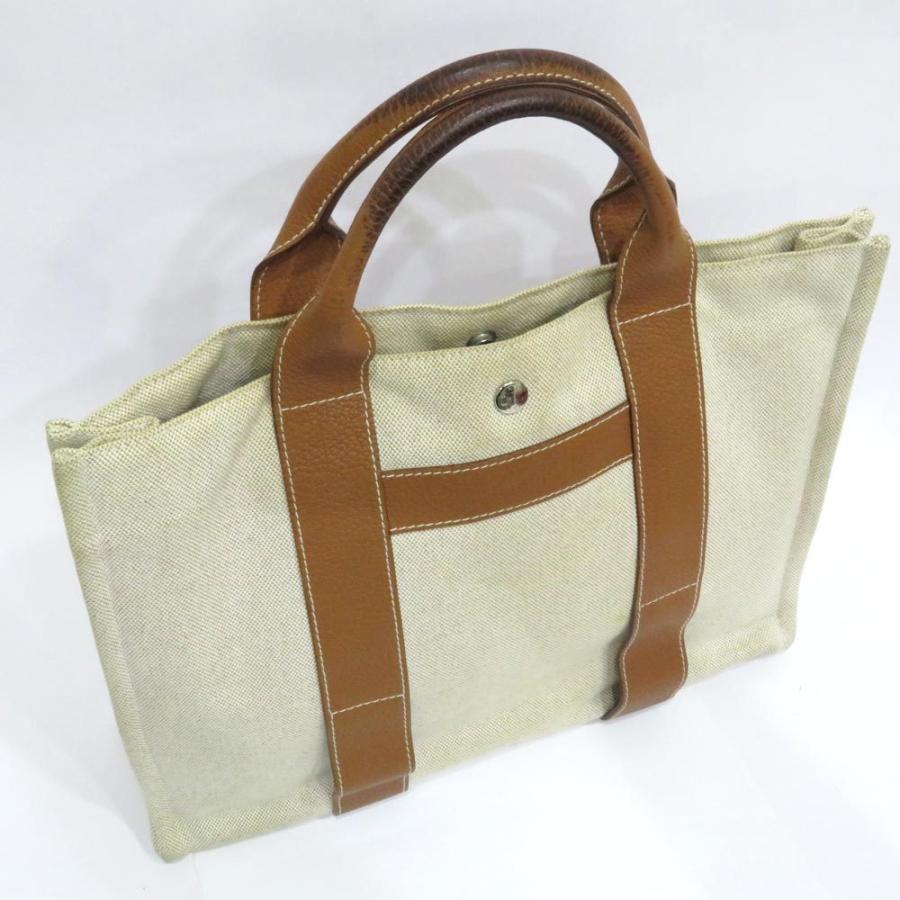 中古 エルメス サックアーネMM トートバッグ Bランク キャンバス  