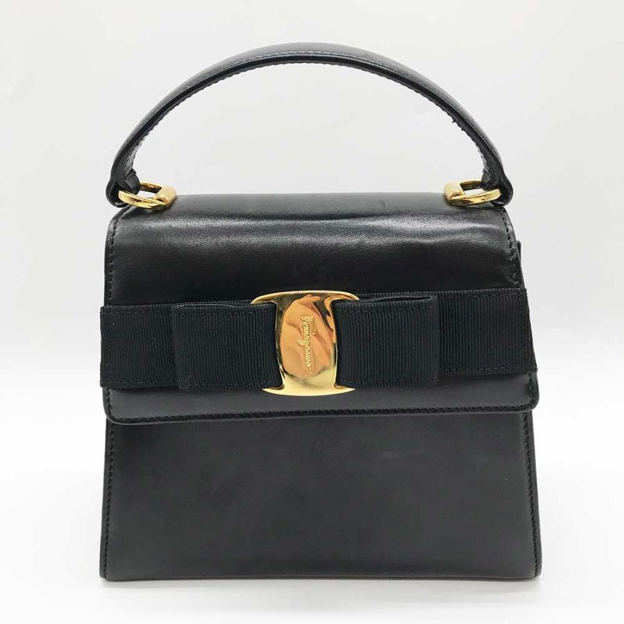 FERRAGAMO フェラガモ ハンドバッグ 2WAY ヴァラ ショルダーストラップ 