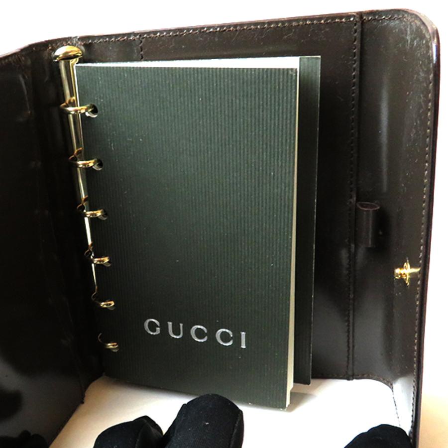 グッチ 手帳カバー アジェンダ BCランク レザー ブラウン 茶 ボックスカーフ gucci 男女兼用 中古　あすつく　送料無料　三田店｜brandritzauc｜05