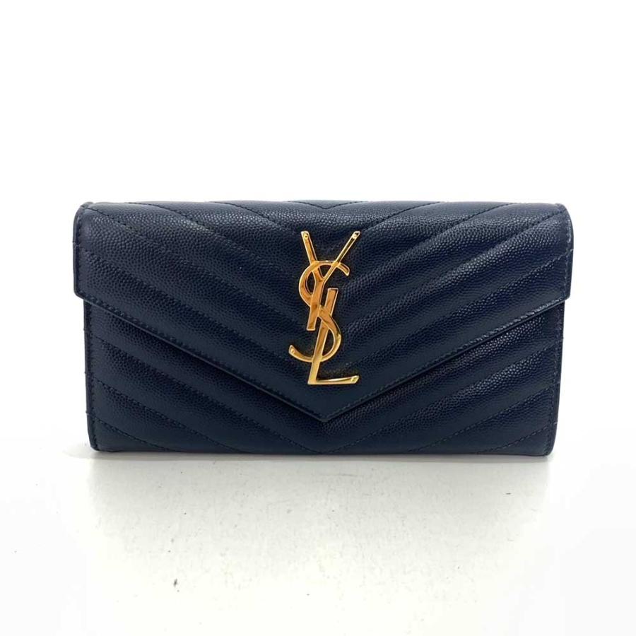 サンローラン 財布 カサンドラ ラージ フラップウォレット 長財布 YSL 