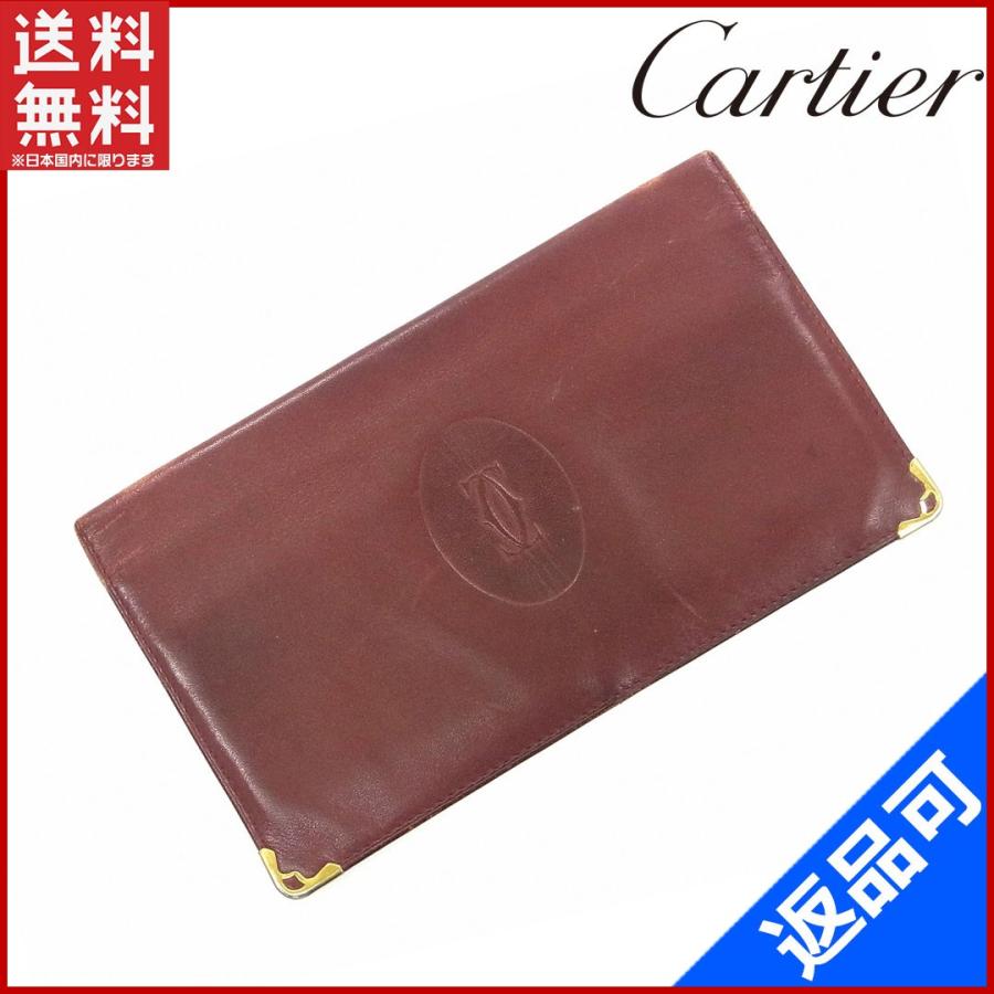 カルティエ 財布 メンズ可 Cartier 財布 長財布 長札入れ マストライン 中古 X X ブランド