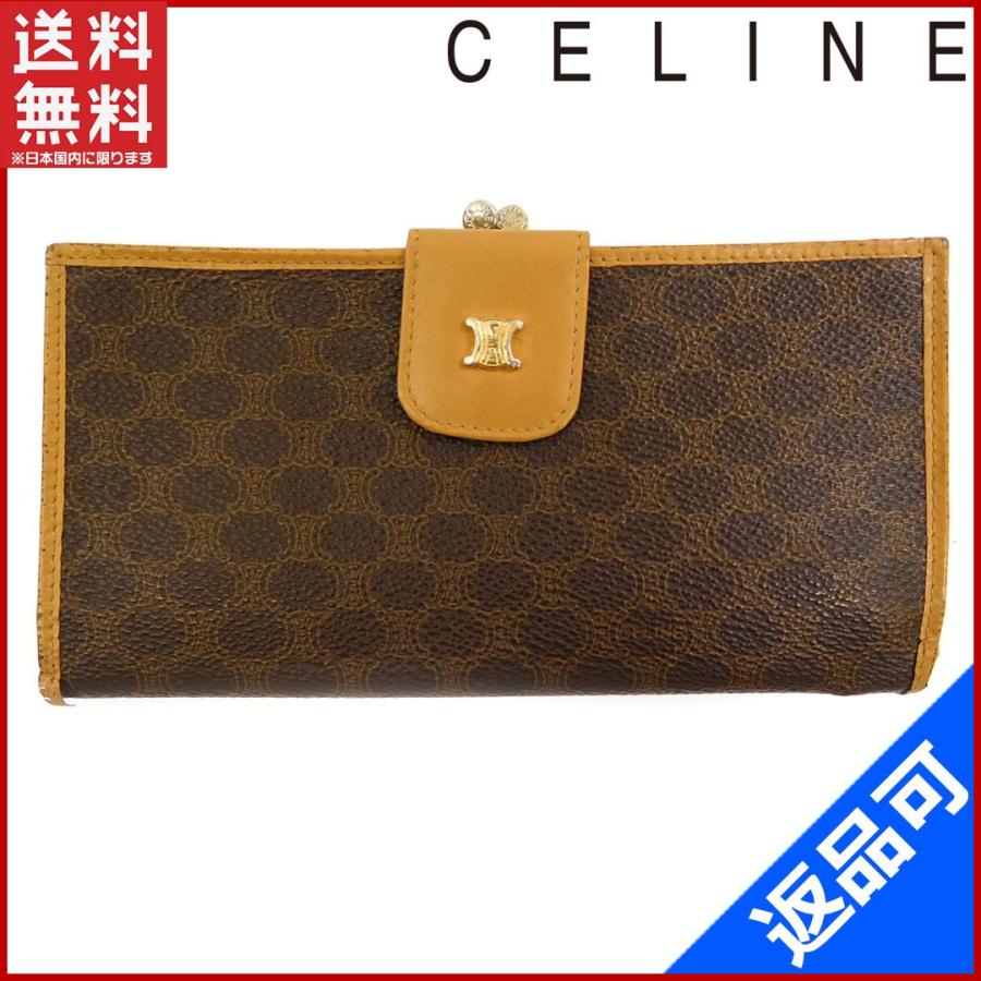 セリーヌ CELINE 財布 長財布 がま口財布 マカダム 中古 X16160  