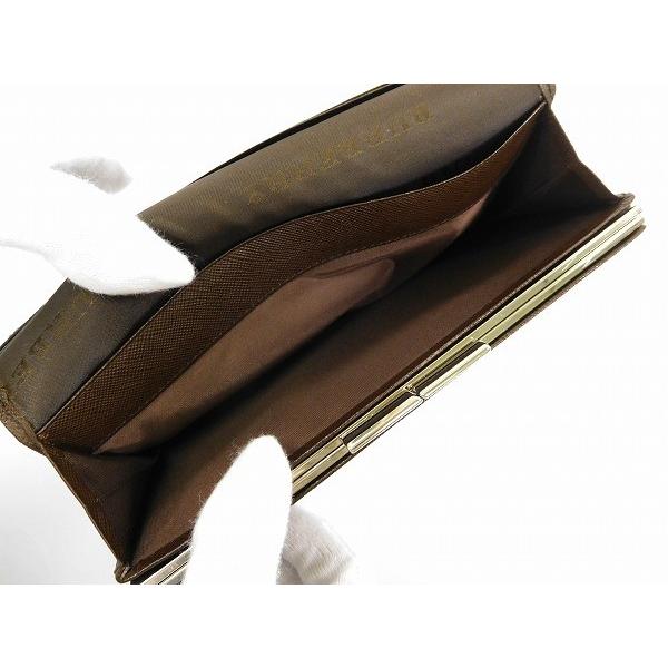バーバリー 財布 レディース (メンズ可) BURBERRY 長財布 がま口財布 ノバチェック 中古 X16591 :X16591:ブランド