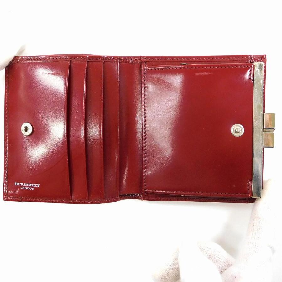 バーバリー 財布 レディース (メンズ可) BURBERRY 二つ折り財布 がま口財布 ノバチェック 中古 X16927 :X16927
