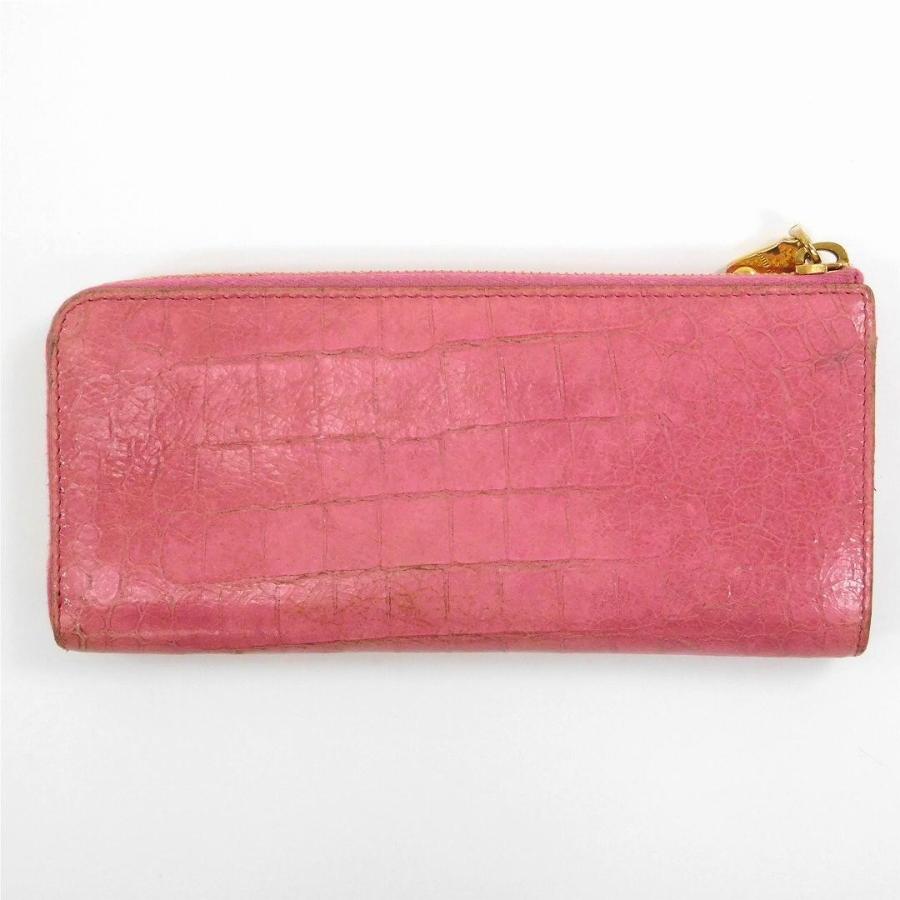 当季大流行 ミュウミュウ Miumiu X 中古 クロコ調 ゴールド金具 L字ファスナー財布 長財布 財布 長財布 Www Oroagri Eu