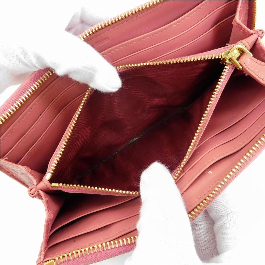 当季大流行 ミュウミュウ Miumiu X 中古 クロコ調 ゴールド金具 L字ファスナー財布 長財布 財布 長財布 Www Oroagri Eu