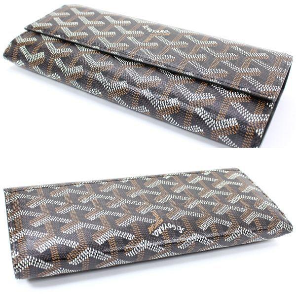 GOYARD ヴァレンヌ 二つ折り長財布 PVC×レザー GOYARD（ゴヤール） 長財布 黒 PVC ヴァレンヌ 二つ折り長財布