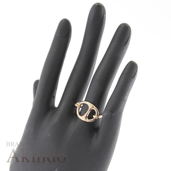 HERMES 【未使用】エルメス リング シェーヌダンクル パンク K18PG RG