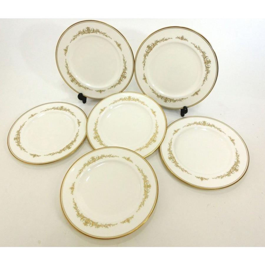 Noritake・ノリタケ ALDRIDGE 21cmプレート 中皿／デザート・サラダプレート 6枚セット 金彩 ブランド食器 美品 中古 19-20910｜brandshop-ber｜02