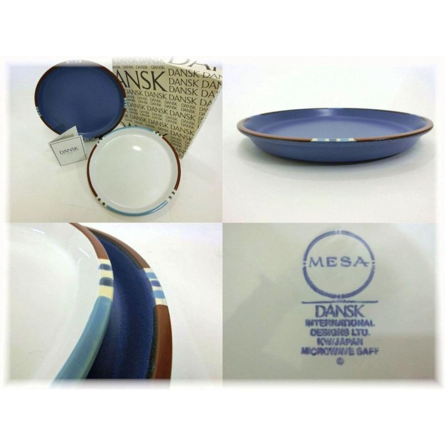 DANSK・ダンスク MESA ディナープレート 27cm 大皿 色違い2枚セット ホワイト／スカイブルー レンジ使用可 北欧ブランド食器 未使用品 19-C027｜brandshop-ber｜03