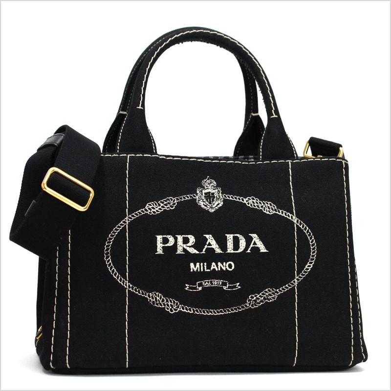 プラダ PRADA ギンガムチェック2wayキャンバストートバッグ ブラック カナパ PMサイズ ネーロ / CANAPA / Shopping /  NERO / 1BG439_ZKI_F0002_V_OOX