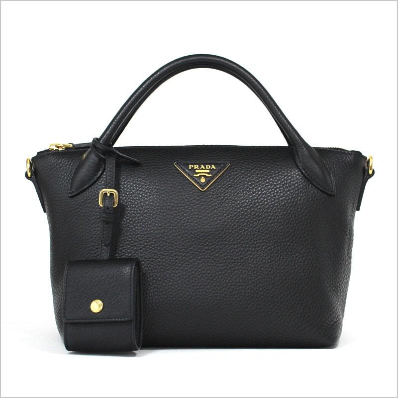 プラダ PRADA 2WAYショルダーバッグ ハンドバッグ ブラック ネーロ VITELLO DAINO NERO 1BA111 2BBE F0002