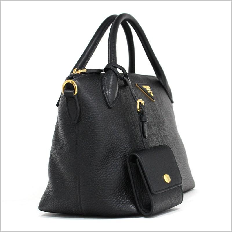 プラダ PRADA 2WAYショルダーバッグ ハンドバッグ ブラック ネーロ VITELLO DAINO NERO 1BA111 2BBE F0002