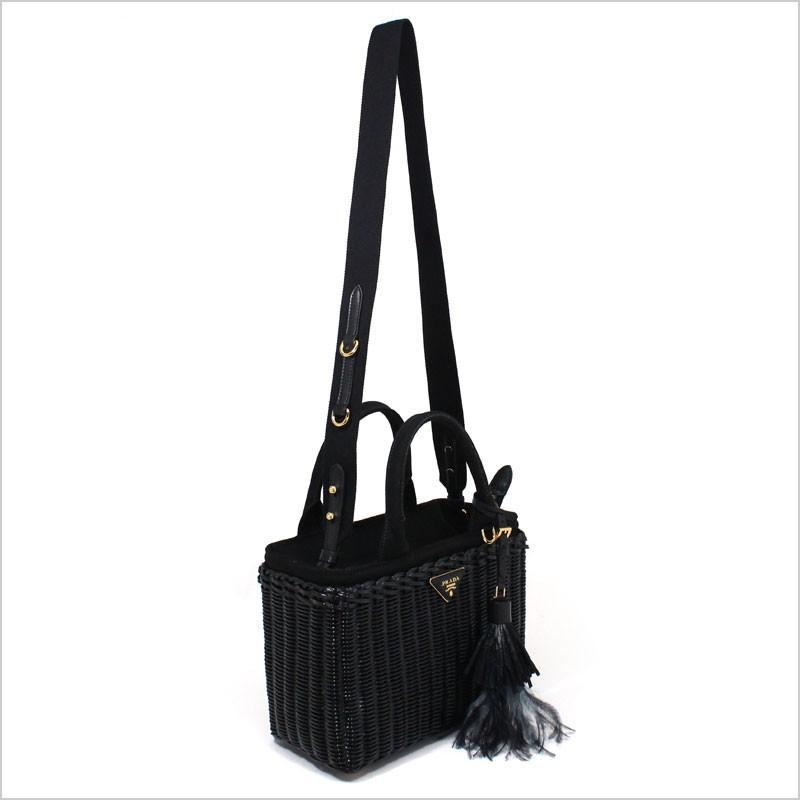 CANAPA プラダ PRADA 2wayショルダーバッグ ハンドバッグ ウィッカー