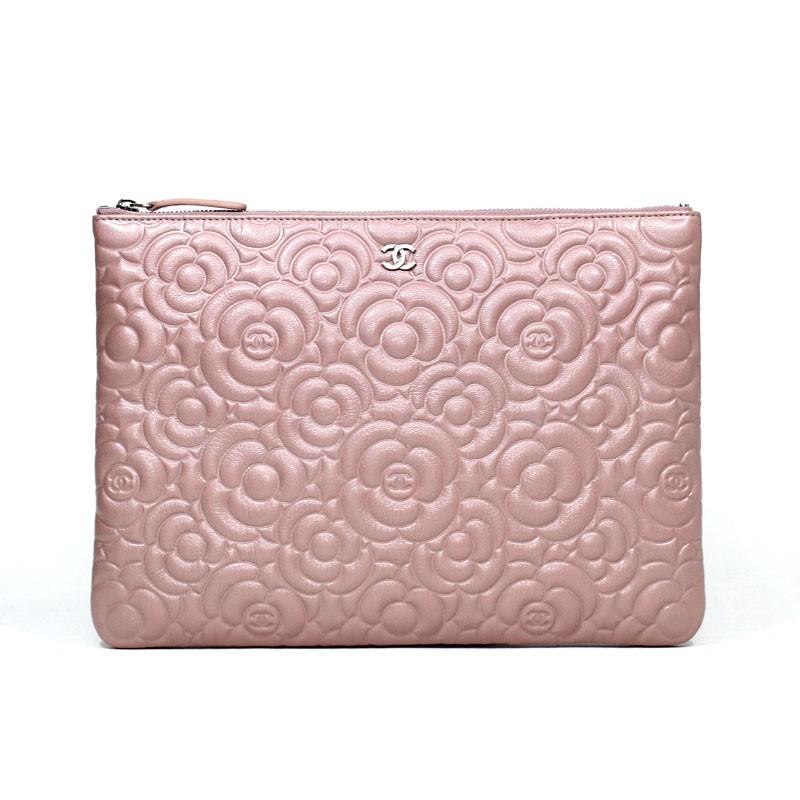 CHANEL シャネル クラッチバッグ ポーチ カメリア サテン CHANEL シャネル クラッチバッグ ポーチ カメリア サテン