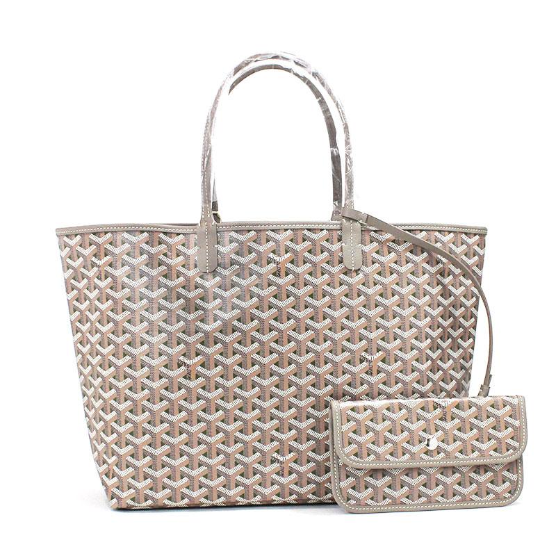 ゴヤール GOYARD トートバッグ サンルイ PM クレールヴォア ユニセックス グレージュ カーキ PVCコーティングキャンバス シ