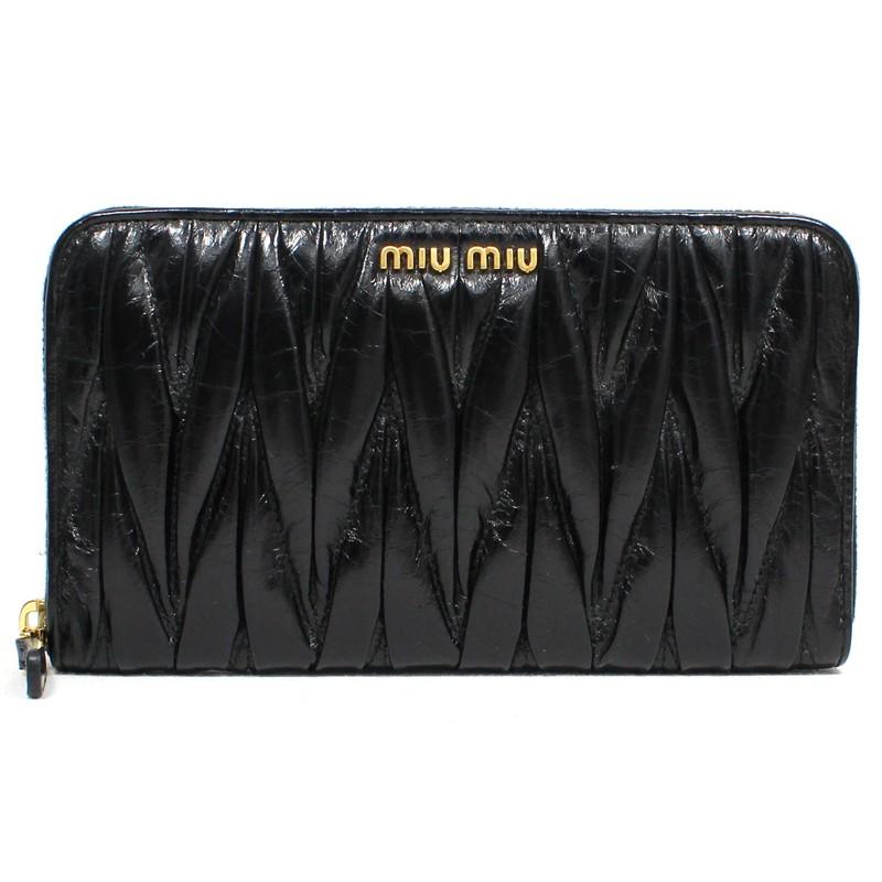 ミュウミュウ / MIUMIU ラウンドファスナー長財布[小銭入れ付き 
