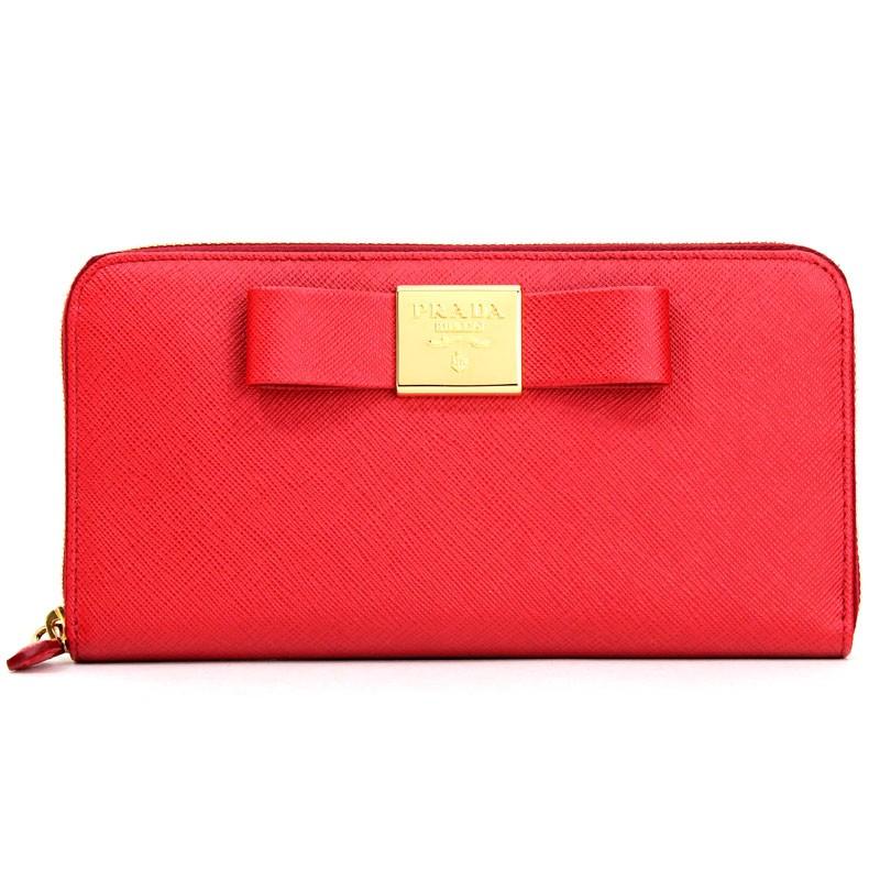PRADA プラダ リボン付きラウンドファスナー長財布[小銭入れ付き PRADA プラダ リボン付きラウンドファスナー長財布[小銭入れ付き