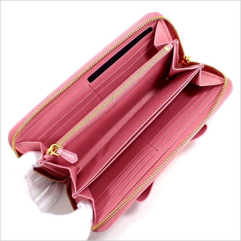 PRADA プラダ ラウンドファスナー長財布 リボン ローズピンク PRADA プラダ ラウンドファスナー長財布 リボン ローズピンク