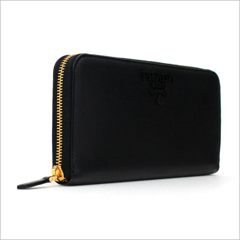 PRADA（プラダ） ラウンドファスナー長財布 ブラック サフィアーノ