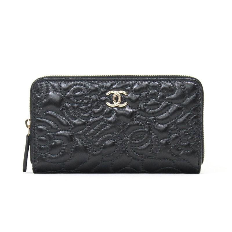 シャネル Chanel ミニ財布 ミディアムジップウォレット カメリア ラムスキン ブラック 黒 02 0277 Brand Shop Cantabile 通販 Yahoo ショッピング
