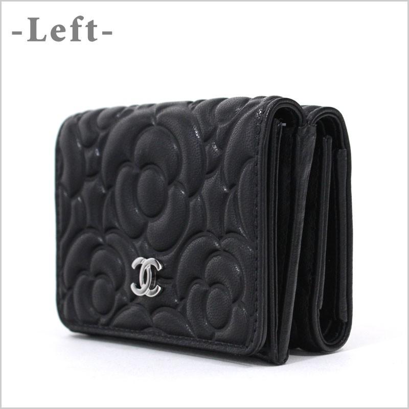 ギフト対応　シャネル財布　マトラッセ　カメリア　フラップウォレット　ラムスキン マトラッセ シャネル CHANEL ミニ財布 3つ折り財布 スモールフラップ