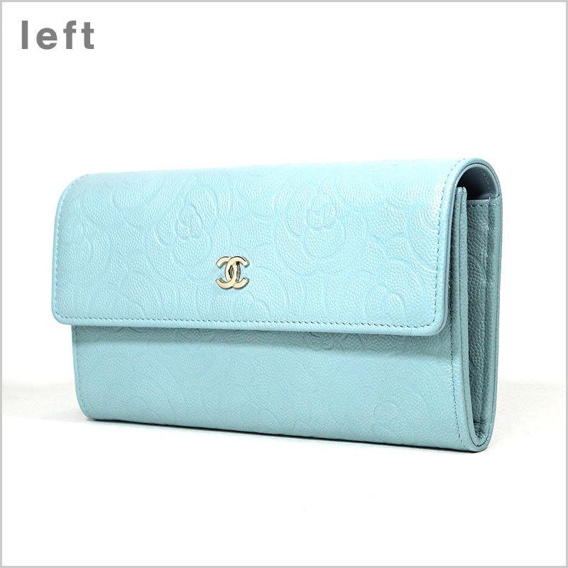 シャネル　ターンロック　カメリア　キャビアスキン　長財布 CAMELIA CHANEL シャネル カメリア長財布 キャビアスキン