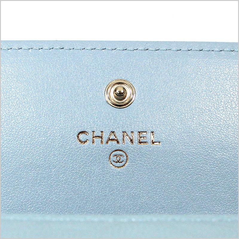 CHANEL シャネル フラップ長財布 フラップウォレット カメリア グレ 