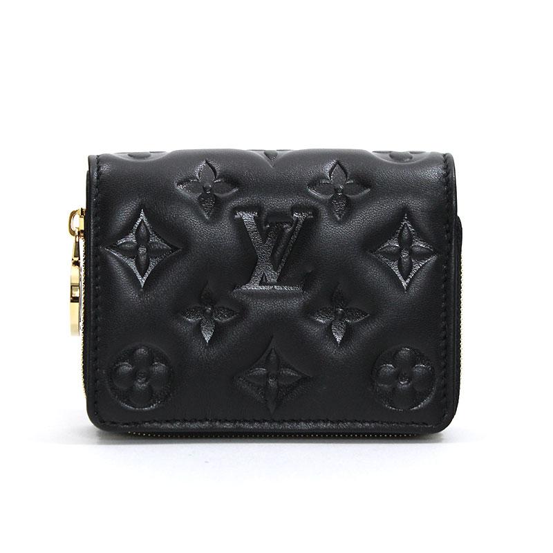 LOUIS VUITTON 二つ折り財布 ラムレザー ポルトフォイユ ルー 黒 LOUIS VUITTON 二つ折り財布 ラムレザー ポルトフォイユ ルー 黒